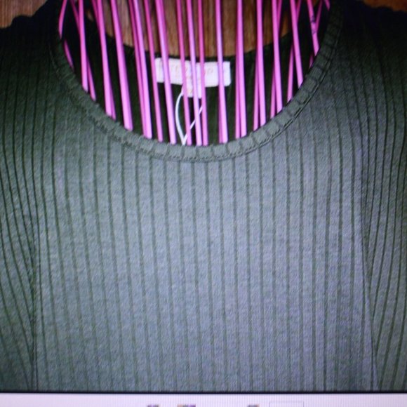 Step Up Women's Cold Shoulder Short Sleeve Olive green Dress, Sz 3XL - Picture 5 of 5